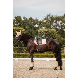 Tapis de selle de dressage B Vertigo Amory avec monogramme brodé Teck beige Jaune