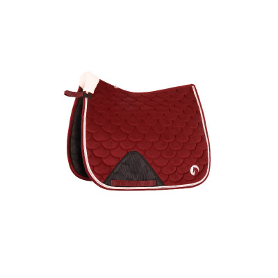 Tapis de selle de dressage Horze Geneva avec fausse fourrure Merlot vin rouge