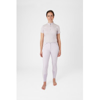 Pantalon d'équitation fond intégral Horze Kaitlin pour femme avec déco florale Chute d'orchidée Blanc