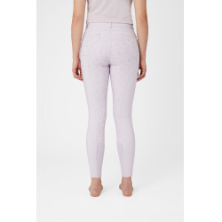 Pantalon d'équitation fond intégral Horze Kaitlin pour femme avec déco florale Chute d'orchidée Blanc