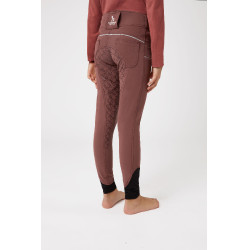 Pantalon d'équitation fond intégral en silicone Horze Leighton Ado poche téléphone Bordeaux