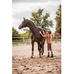 Pantalon d'équitation fond intégral en silicone Horze Leighton Ado poche téléphone Bordeaux