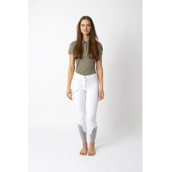 Pantalon d'équitation Horze Felicia fond intégral grip Blanc brillant