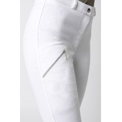 Pantalon d'équitation Horze Felicia fond intégral grip Blanc brillant