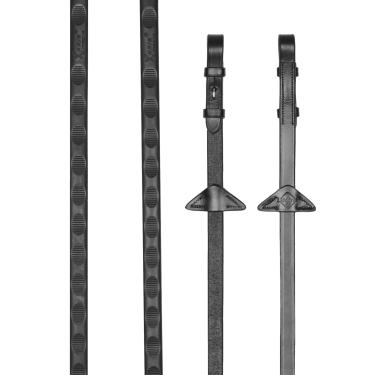 Rênes Magna Grip Rubber LeMieux Noir / argenté Rênes Magna Grip Rubber LeMieux Noir / argenté