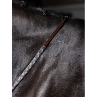 Rênes Magna Grip Rubber LeMieux Havane / laiton Marron