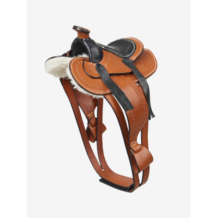 Selle Western tan pour jouet Mini Poney LeMieux