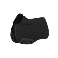 Tapis de selle LeMieux Square mixte doublé sur la moitié en Merino+ Noir / noir