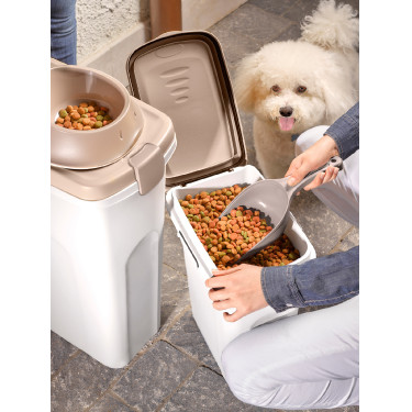 Conteneur à aliments Petfood Kerbl Blanc / marron Conteneur à aliments Petfood Kerbl Blanc / marron