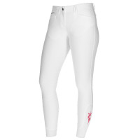 Pantalon Janne x PinkRibbon fond intégral grip femme Covalliero Blanc
