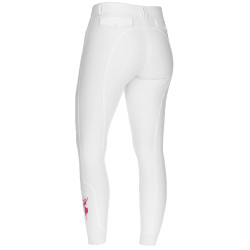 Pantalon Janne x PinkRibbon fond intégral grip femme Covalliero Blanc