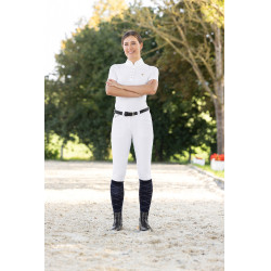 Pantalon Janne x PinkRibbon fond intégral grip femme Covalliero Blanc