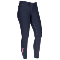 Pantalon Janne x PinkRibbon fond intégral grip femme Covalliero Marine foncé Bleu