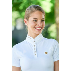 Polo de concours femme Goldana Covalliero Blanc Polo de concours femme Goldana Covalliero Blanc