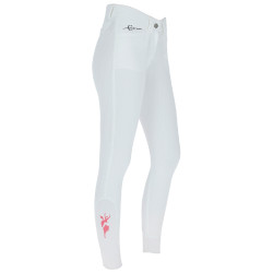 Pantalon Janne x PinkRibbon grip genoux femme Covalliero Blanc