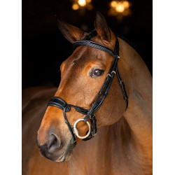 Bridon LeMieux Kudos muserolle anatomique réglable Noir / argent