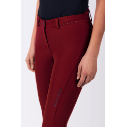 Pantalon d'équitation Easy rider Queen Diamond Fond silicone grip Grenade Rose