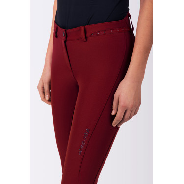 Pantalon d'équitation Easy rider Queen Diamond Fond silicone grip Grenade Rose