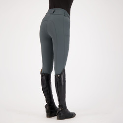 Pantalon d'équitation Easy rider Queen Diamond Fond silicone grip Castor sombre Gris