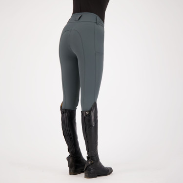 Pantalon d'équitation Easy rider Queen Diamond Fond silicone grip Castor sombre Gris