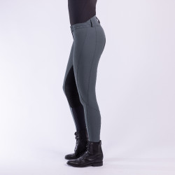 Pantalon d'équitation Easy Rider Queen Diamond Fond de peau Castor sombre Gris