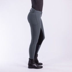 Pantalon d'équitation Easy Rider Queen Diamond Fond de peau Castor sombre Gris