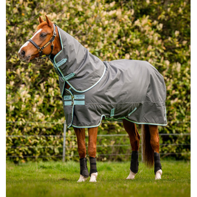 Couverture Horseware Amigo Hero Ripstop Plus avec couvre-cou 200g Gris shadow / haze / marine