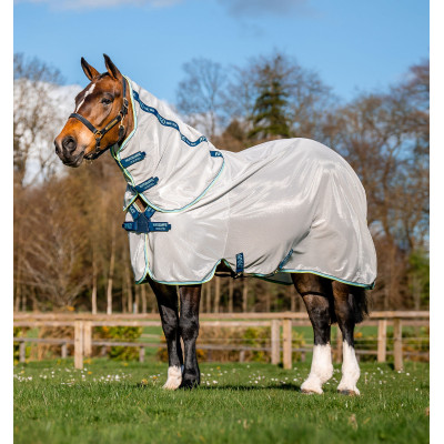 Couverture anti-mouches Horseware Amigo XL Bug Rug Gris lunaire / marine / haze