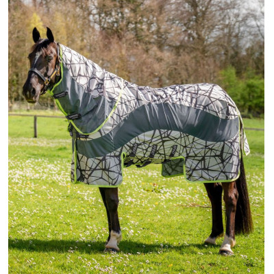 Couverture anti-mouches Horseware Camouflage 3-en-1 Amigo® CamoFly Imprimé gris / lime