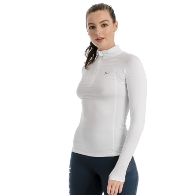 Polo de concours Horseware manche longue femme Aveen Tech Blanc