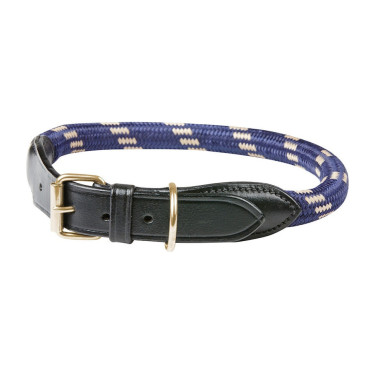 Collier pour chien Weatherbeeta cuir et corde Marron / bleu marine Collier pour chien Weatherbeeta cuir et corde Marron / bleu marine