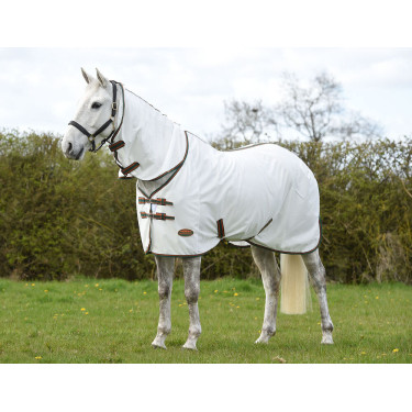 Couverture anti-mouches Weatherbeeta Combo ComFiTec Tyro Blanc / vert / orange brûlée