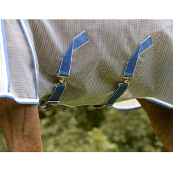 Couverture anti-mouches WeatherBeeta ComFiTec Ripshield Plus Blanc / bleu Couverture anti-mouches WeatherBeeta ComFiTec Ripshield Plus Blanc / bleu