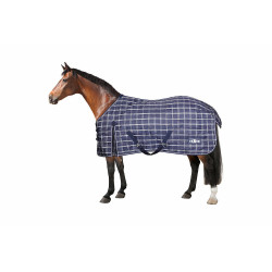 Couverture d'écurie 200g Saxon 1200D Bleu marine à carreaux Motifs Couverture d'écurie 200g Saxon 1200D Bleu marine à carreaux Motifs