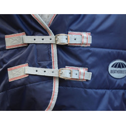 Couverture d'écurie Combo 110g Weatherbeeta ComFiTec 210D Channel Bleu marine / argent / rouge