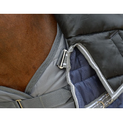 Couverture d'écurie Weatherbeeta Combo Channel Quilt II Bleu foncé / gris / blanc Couverture d'écurie Weatherbeeta Combo Channel Quilt II Bleu foncé / gris / blanc