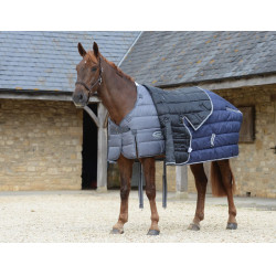 Couverture d'écurie Weatherbeeta Combo Channel Quilt II Bleu foncé / gris / blanc Couverture d'écurie Weatherbeeta Combo Channel Quilt II Bleu foncé / gris / blanc