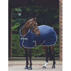 Couverture d'écurie 110g Weatherbeeta ComFiTec 210D Channel Bleu marine / argent / rouge