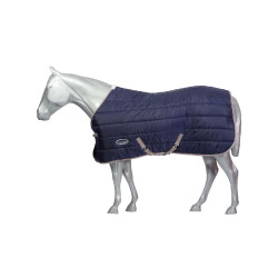 Couverture d'écurie 110g Weatherbeeta ComFiTec 210D Channel Bleu marine / argent / rouge