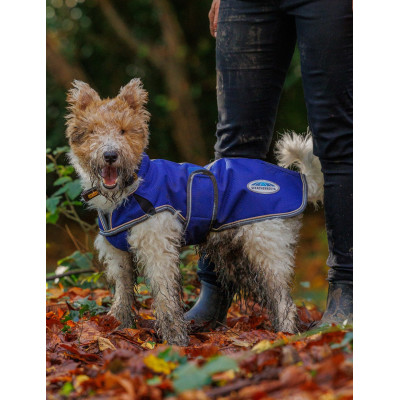 Couverture pour chien 220g Weatherbeeta ComFiTec Deluxe Bleu foncé / gris / blanc
