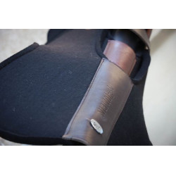 Amortisseur Jump'In feutre noir et cuir Havane Marron Amortisseur Jump'In feutre noir et cuir Havane Marron