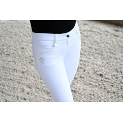 Pantalon d'équitation femme Jump'In Super X Blanc
