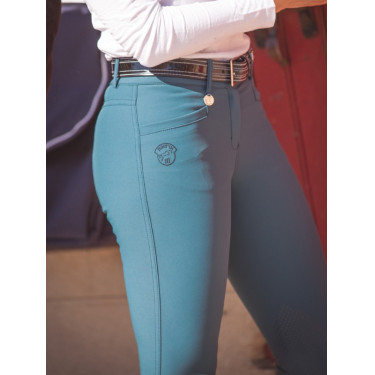 Pantalon d'équitation femme Jump'In Super X Bleu lagon