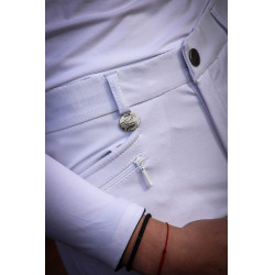 Pantalon d'équitation Junior mixte Sacha Jump'In Blanc