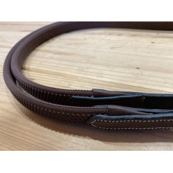 Rênes caoutchouc 1/2 Jump'In One Havane Marron