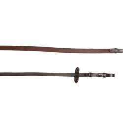 Rênes caoutchouc Jump'In 1/2 Havane Marron