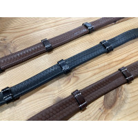 Rênes caoutchouc Jump'In avec arrêtoirs Acajou Bordeaux