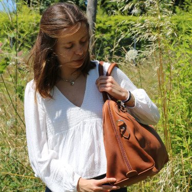 Sac à main Pénélope Etretat Cognac Marron Sac à main Pénélope Etretat Cognac Marron
