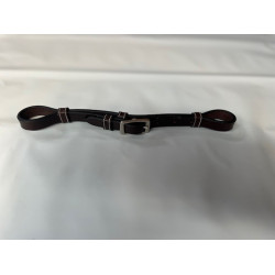 Gourmette cuir Jump'In pour hackamore Havane Marron