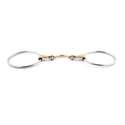 Mors 2 anneaux 90 mm Jump'In double brisure avec passage de langue